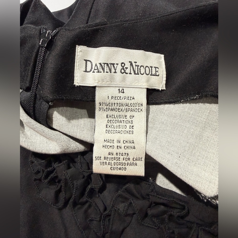 DANNY & NICOLE Dress, Sleeveless, Black/Turquoise, Size 14 - Picture 8 of 8